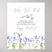 Baby Sock Hunt Lila Wildblume Baby Showspiel Poster (Vorne)