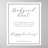 Baby Sock Hunt Minimalistisch Baby Showspiel Poster (Vorne)