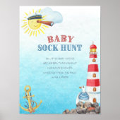 Baby Sock Hunt Niedliches Baby Duschspiel Poster (Vorne)
