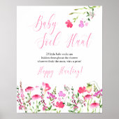 Baby Sock Hunt Pink Wildblume Baby Showspiel Poster (Vorne)