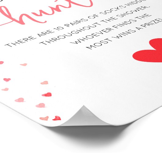 Baby Sock Hunt Sign Baby Shooting Game Poster (Ecke)