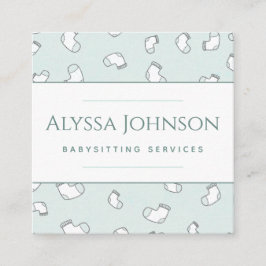 Baby Sock Pattern Babysitter Kindermädchen Kinderm Quadratische Visitenkarte