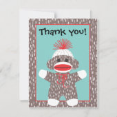 Baby-Socken-Affe danken Ihnen Dankeskarte (Vorderseite)