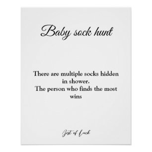 Baby-Socken-Suche Baby Shower Spiel Poster