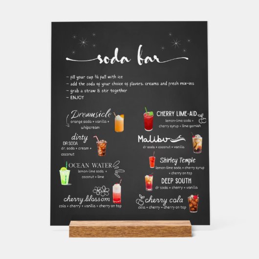 Baby Soda Bereit zum POP Soda Bar Acrylschild (Vorderseite)