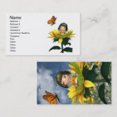 Baby-Sonnenblume-Fee mit Schmetterling Visitenkarte (Vorne/Hinten)