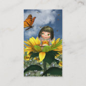 Baby-Sonnenblume-Fee mit Schmetterling Visitenkarte (Rückseite)