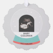 Baby Sonogram Snow Globe Weihnachtskarten Ornament Karte (Vorderseite)