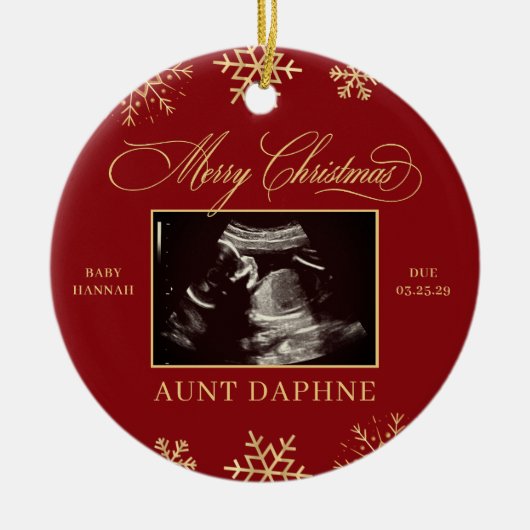 Baby Sonogram Surprise Family Ultrasound Christmas Keramik Ornament (Vorne)