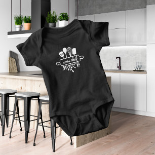 Baby Sous-Chef Kleiner Küchenhelfer Weiß Strampler