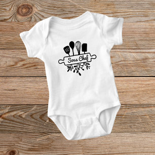 Baby Sous-Chef Schwarz Küchenhelfer Design Strampler