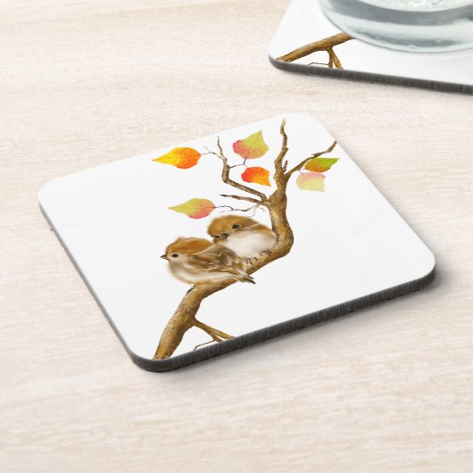 Baby Sparrow Birds Hard Plastic Untersetzer (Linke Seite)