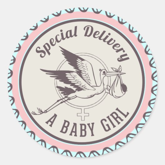 Baby Special Delivery New Geboren Sticker (Vorderseite)