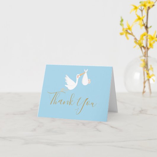 Baby Special Delivery Stork Danke Blue Karte (Gelbe Blume)