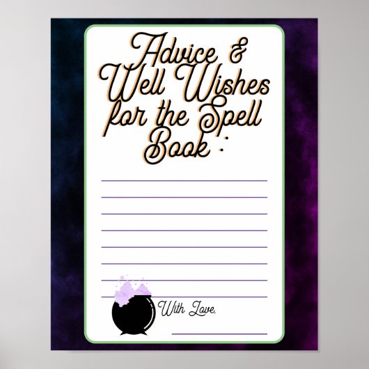 Baby Spell Book Advisor & Well Wains Poster (Vorne)