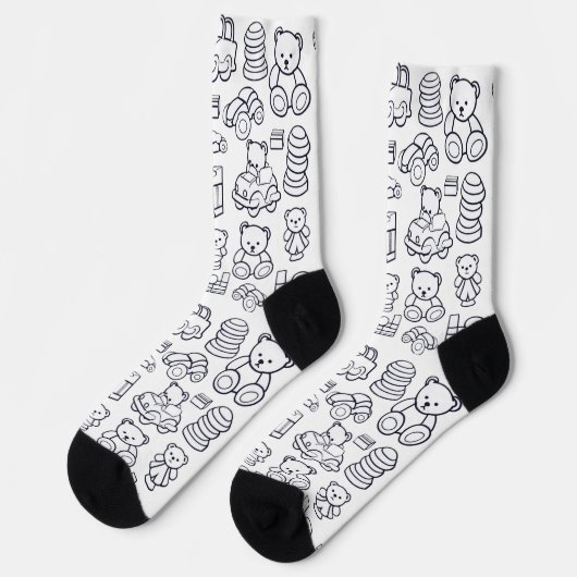 Baby-Spielzeug-Muster Socken (Linkes Detail)