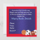 BABY SPORTS ZEIGEN EINLAGE FÜR JEDE EINLADUNG (Rückseite)