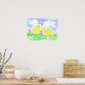 Baby Spring Chicks Kinderzimmer Art Poster (Küche)