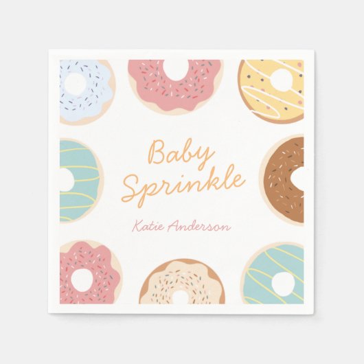 Baby Sprinke Donut Babydusche Serviette (Vorderseite)