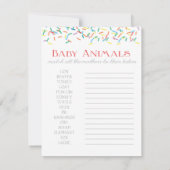 Baby Sprinkle 2-in-1 Game - Word Search & Animals Einladung (Rückseite)