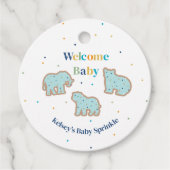 Baby Sprinkle Animal Cookies Boy Baby Shower Geschenkanhänger (Vorderseite)