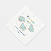 Baby Sprinkle Animal Cookies Boy Baby Shower Serviette (Ecke)