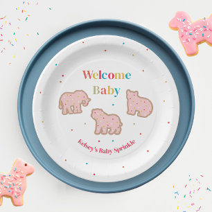 Baby Sprinkle Animal Cookies Girl Baby Shower Pappteller