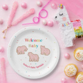 Baby Sprinkle Animal Cookies Girl Baby Shower Pappteller (Party)