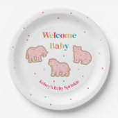 Baby Sprinkle Animal Cookies Girl Baby Shower Pappteller (Vorderseite)