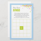Baby Sprinkle Baby Dusche Bingo Game Card - Blue (Vorne/Hinten)