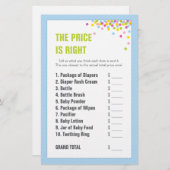 Baby Sprinkle / Baby Dusche Preis ist richtig - bl (Vorne/Hinten)