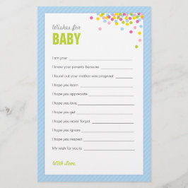 Baby Sprinkle / Baby Dusche Wünsche für Baby - Bla