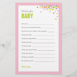 Baby Sprinkle / Baby Dusche Wünsche für Baby - Ros