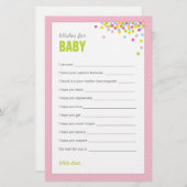 Baby Sprinkle / Baby Dusche Wünsche für Baby - Ros (Vorne/Hinten)