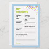 Baby Sprinkle Baby Predictions Card - Blue (Vorne/Hinten)
