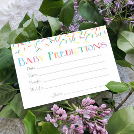 Baby Sprinkle Baby Predictions Game Begleitkarte