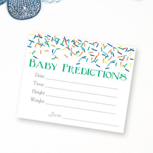 Baby Sprinkle Baby Predictions Game Begleitkarte