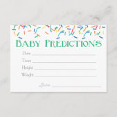 Baby Sprinkle Baby Predictions Game Begleitkarte (Vorderseite)