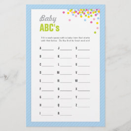 Baby Sprinkle / Baby Shower ABCs Game - Blau