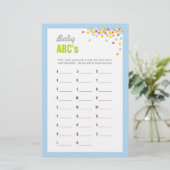 Baby Sprinkle / Baby Shower ABCs Game - Blau (Stehend Vorderseite)