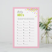 Baby Sprinkle / Baby Shower ABCs Game - Pink (Stehend Vorderseite)