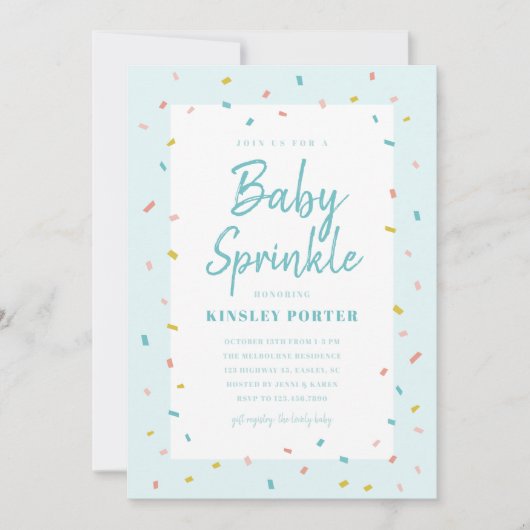 Baby Sprinkle Baby Shower Einladungen (Vorderseite)