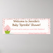 Baby Sprinkle Banner in Pinks Poster (Vorne)