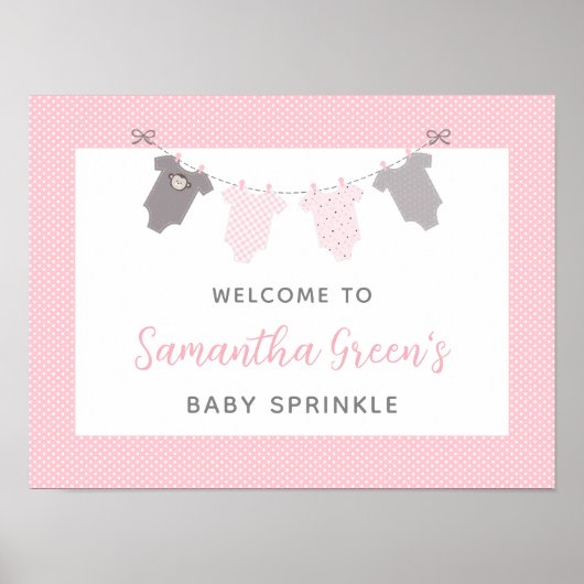 Baby Sprinkle Begrüßungszeichen - Mädchentuchlinie Poster (Vorne)