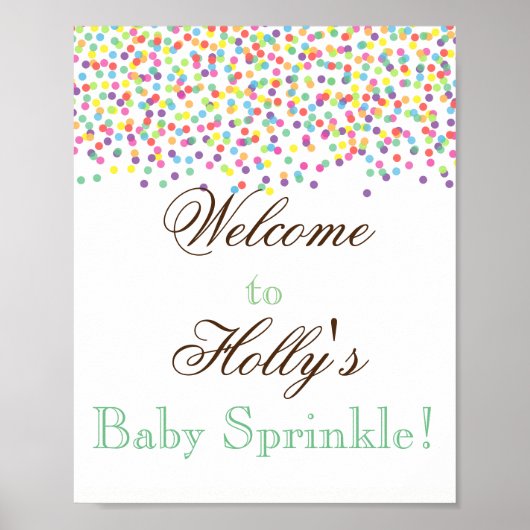 Baby Sprinkle Begrüßungszeichen Poster (Vorne)