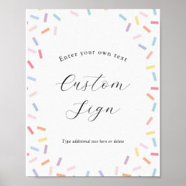 Baby Sprinkle benutzerdefiniertes Textzeichen Poster