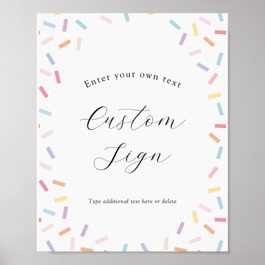 Baby Sprinkle benutzerdefiniertes Textzeichen Poster (Vorne)