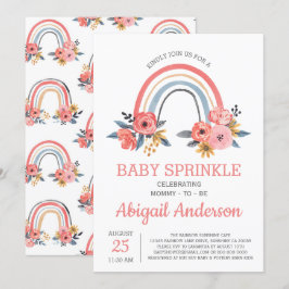 Baby Sprinkle Bloral Rosa Regenbogen Stilvoll Einladung