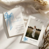 Baby Sprinkle Blue Bow Baby Dusche Einladung