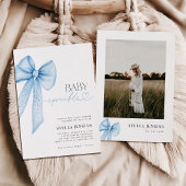 Baby Sprinkle Blue Bow Baby Dusche Einladung